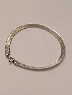 Sterling Silver Herringbone Chain Bracelet